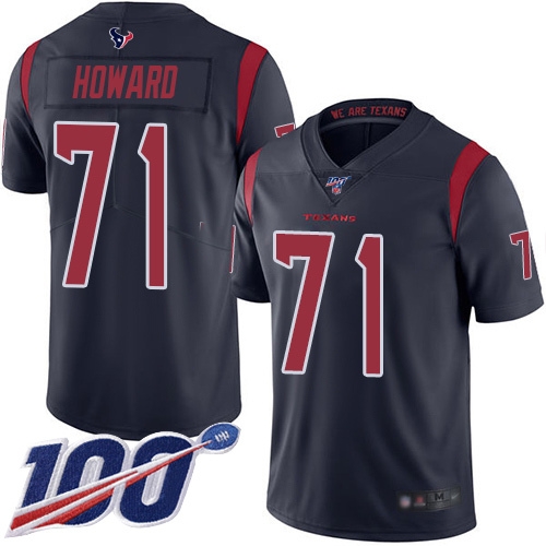 Houston Texans Limited Navy Blue Men Tytus Howard Jersey NFL Football 71 100th Season Rush Vapor Untouchable